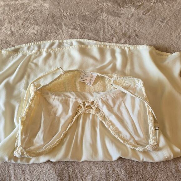 Goa Japna Babydoll Sundress Beachwear M Cream Crochet Lightweight Made in India - Picture 6 of 8